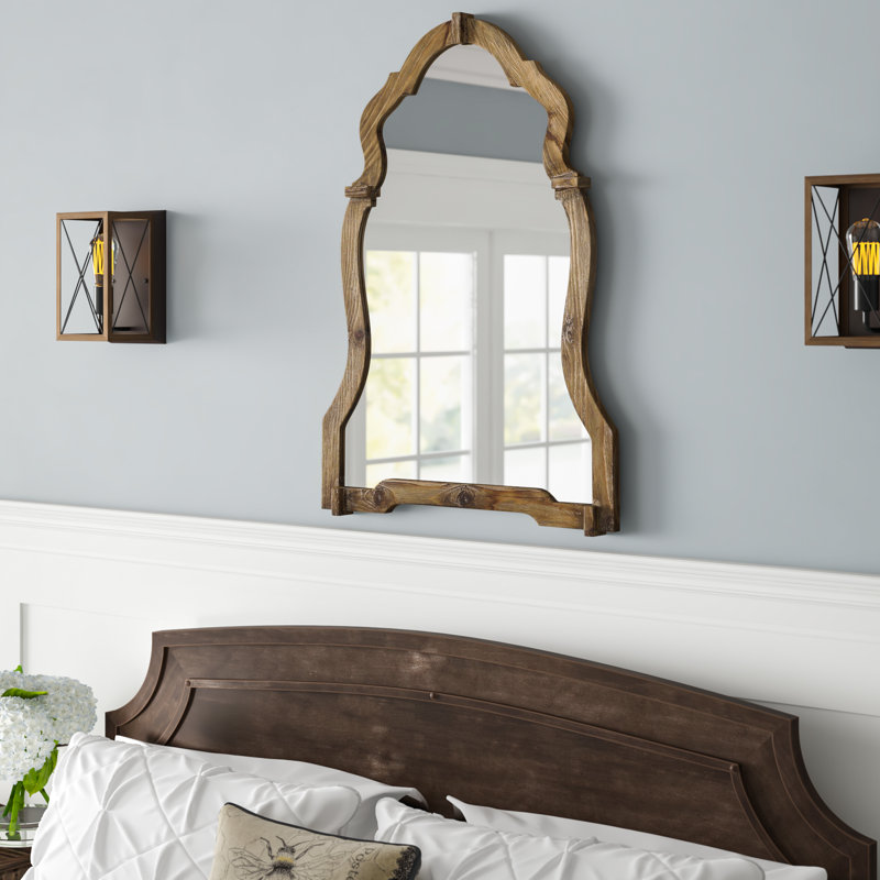 One Allium Way® Walnut Wood Wall Mirror & Reviews Wayfair